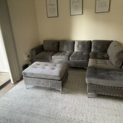 Grey 3 Piece Sectional Couch