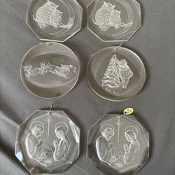 Vintage 1977 Amsun Ind set of 6 Christmas Ornaments