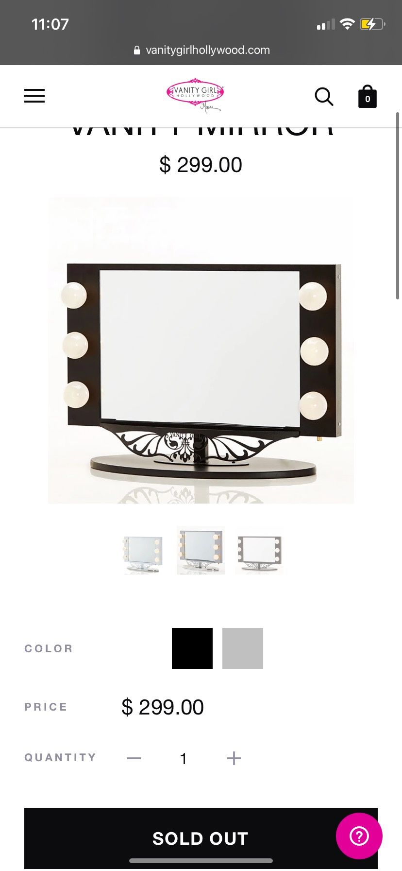 Vanity mirror no stand 34x23