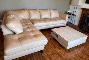 Leather sofa &table