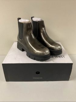 Womens Nine West Kimma Platform Chelsea Boots Pewter Size 7