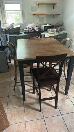 Solid wood table with 4 chairs