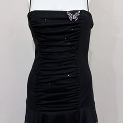 vintage 90s Y2K Rampage black mini dress 