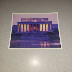 8 X10 PHOTO OF THE LINCOLN MEMORIAL AT NIGHT BY THE LINCOLN INSTITUTE FOR RESEARCH AND EDUCATION 