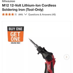 Milwaukee M12 12-Volt Lithium-Ion Cordless Soldering Iron (Tool-Only