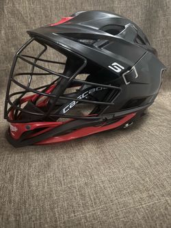 Cascade S Lacrosse Helmet Adjustable Matte Black/Red Medium*used*