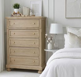POTTERY BARN INSPIRED TALL WOOD DRESSER/ REFINISHED