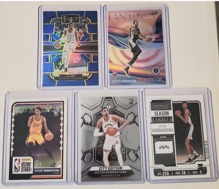 Really Nice 5 Card Rookie Lot Of Victor Wembanyama ,Mint Condition...