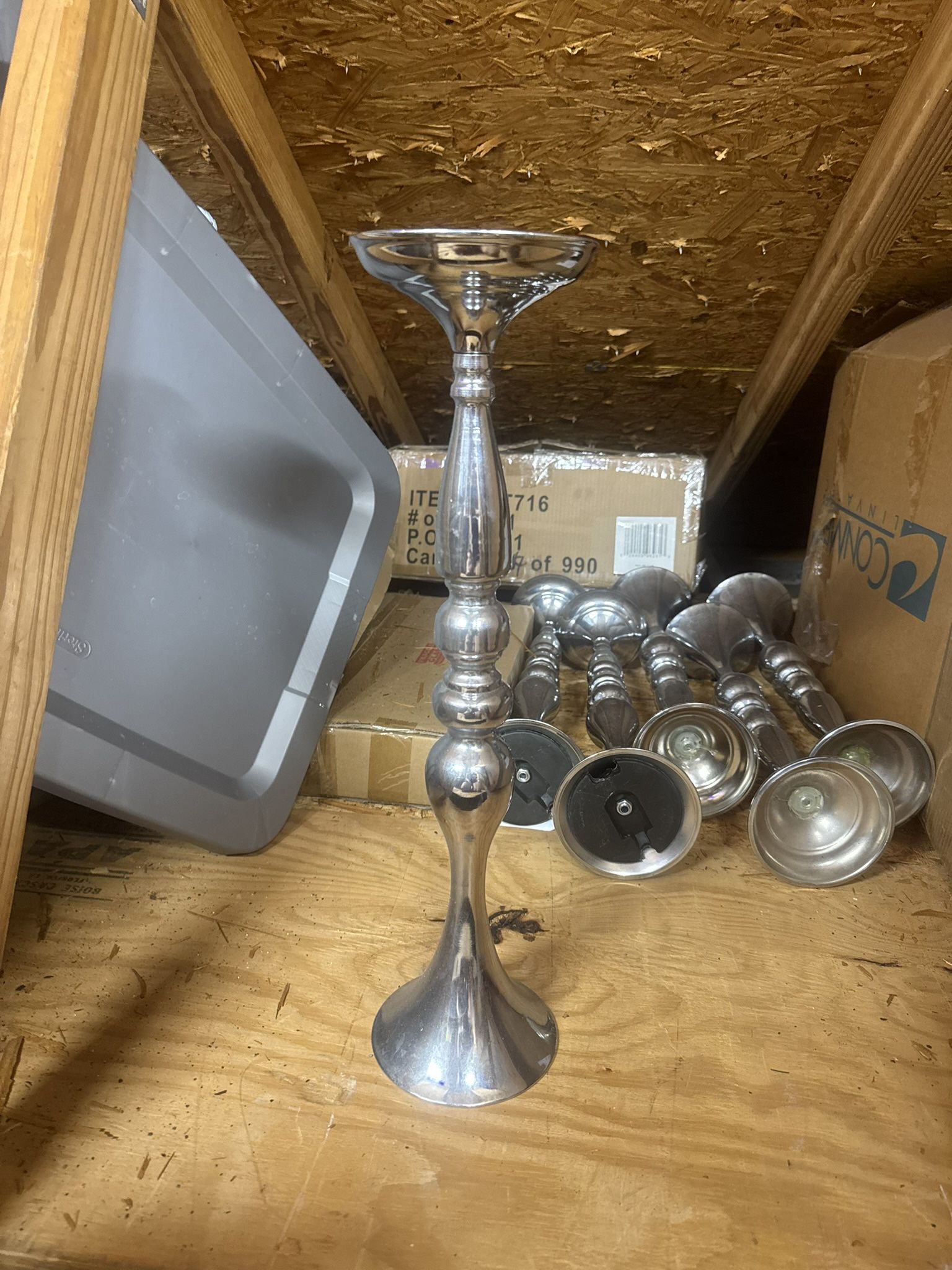 Silver Candle Holder Or Vase