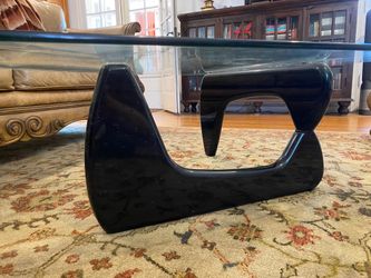 Noguchi-style black acrylic coffee table