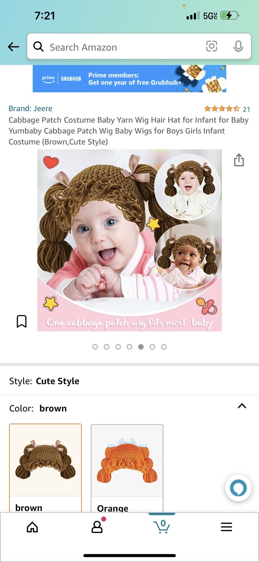 Cabbage Patch Costume Baby Yarn Wig Hair Hat for Infant for Baby Yumbaby Cabbage Patch Wig Baby Wigs for Boys Girls Infant Costume (Brown,Cute Style)