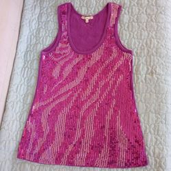 YK Clothing Purple Sequin Tank Top Sz L