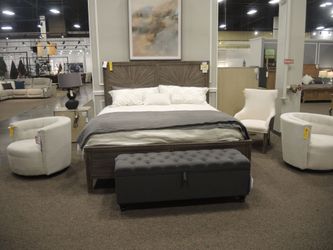 American Drew Emporium King Panel Bed - Weathered Dark Brown | Headboard
