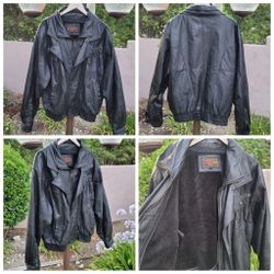 Vtg Lucky Leather Inc Moto Leather Jacket
