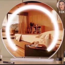 Vanity Mirror with Lights,Round Light Up Makeup Mirror for Dressing Table, Desk, Bathroom, Bedroom Touch Screen Control, 3 Colors Dimmable LED Table M