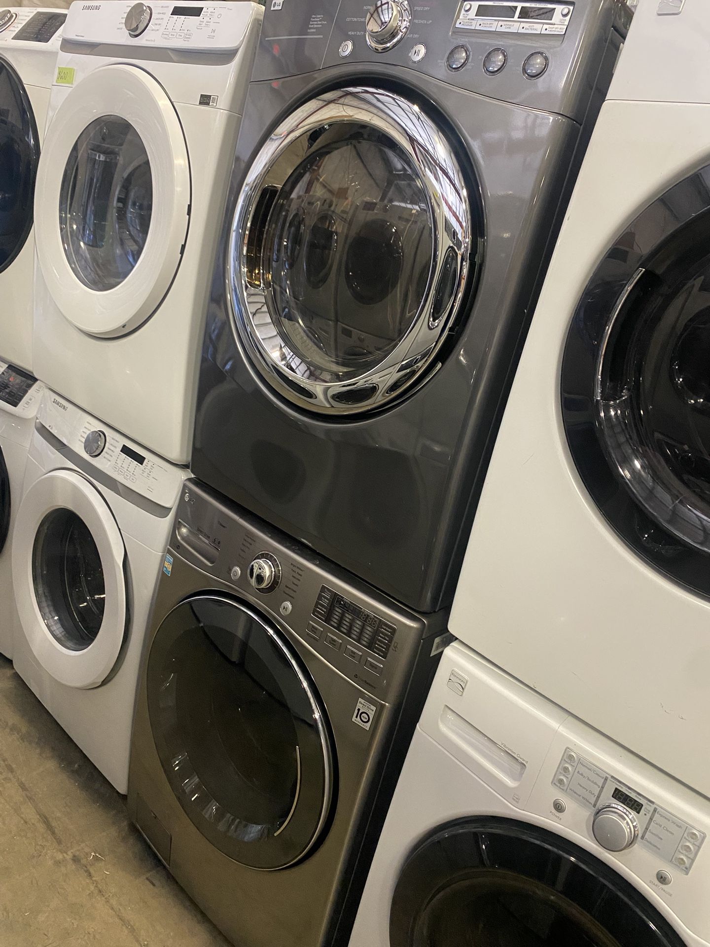 LG XL WASHER AND DRYER ELECTRIC SET WARRANTY ATTACHMENTS ETC.