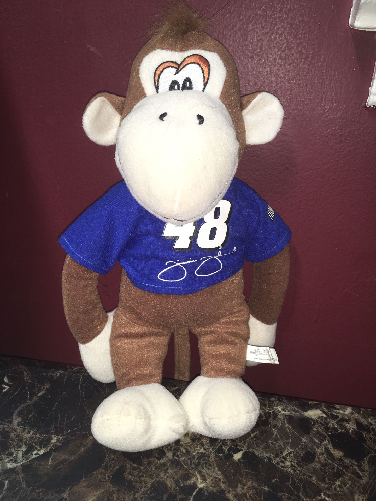 NASCAR Jimmie Johnson #48 Plush Monkey Bear 13" RARE  No rips, tears or stains