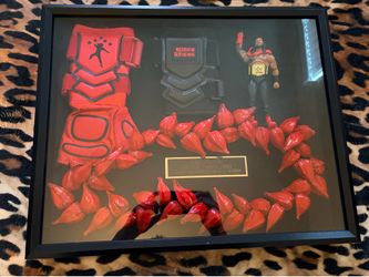 WWE ROMAN REIGNS CUSTOM GLOVE AND ULA FALA SHADOWBOX DISPLAY
