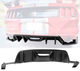 15-17 Ford Mustang HN Style Rear Bumper Diffuser 3PC Matte Black
