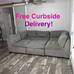 Free Curbside Delivery! Thomasville Modular Sectional Couch With Storage Ottoman