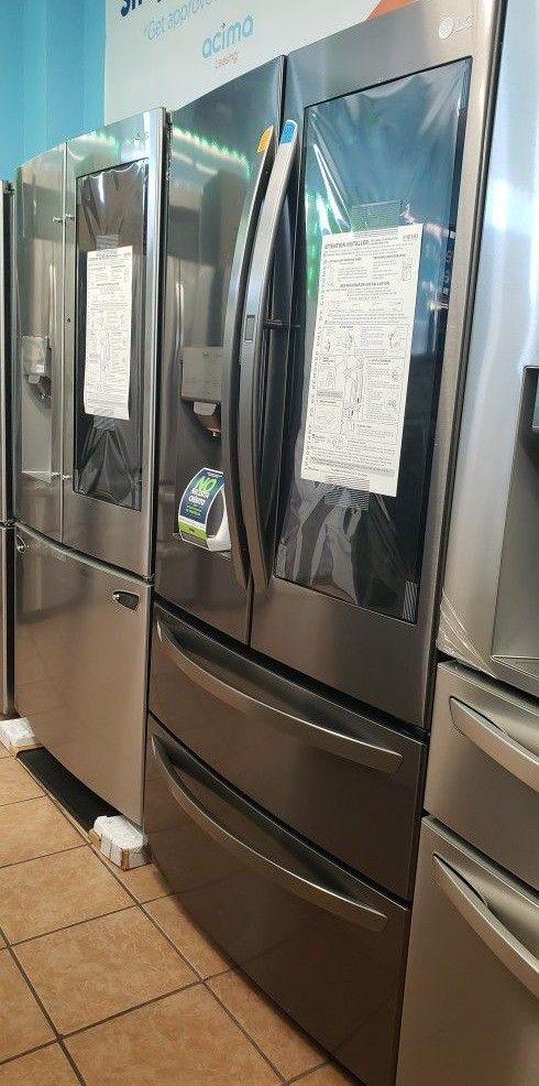 LG French Door Refrigerator Instaview Black Stainless 56