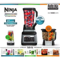 NINJA Professional Plus Kitchen System with Auto-iQ and 72oz Total Crushing Blender Pitcher (Model: BN800)
