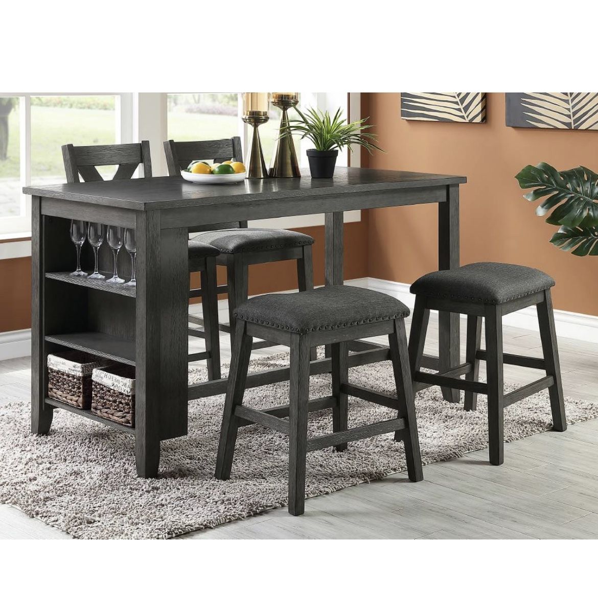 Piece Counter Height Dining Set Includes Table Chairs And
