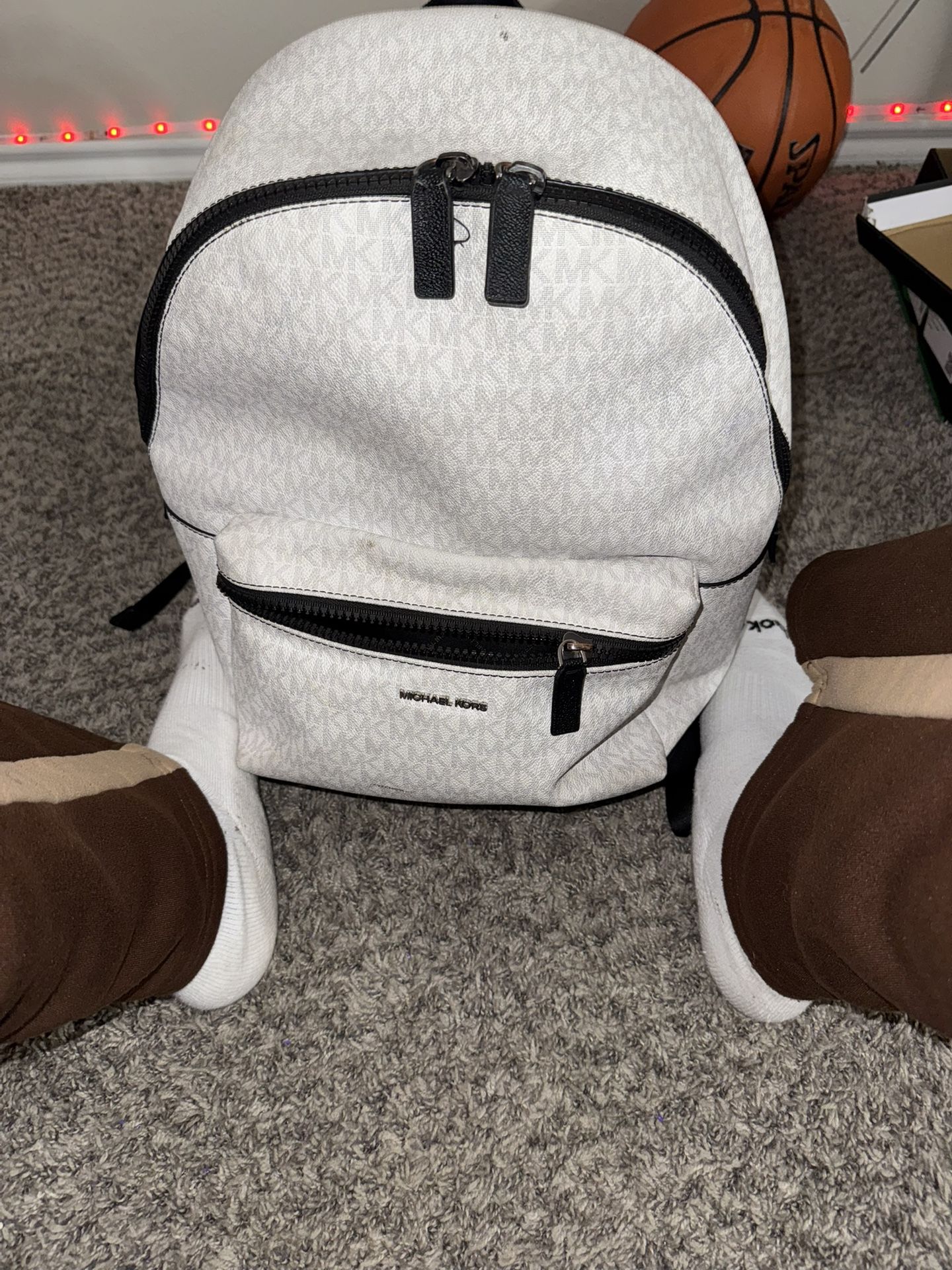 White & Black MK Designer Backpack