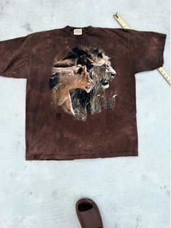Brown and tan vintage 90s The Mountain lion t-shirt size XXXL