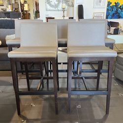 Gunlocke Tia Leather Bar Stools