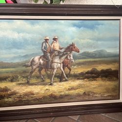 Handmade Vintage Picture and frame 30” X 40”