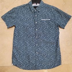 Men's Blue Slim Fit Dress Shirt Size L