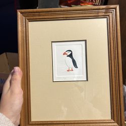 Art/picture/frame “Puffin” Limited Edition Embossed Print by Nona K. Lusch (139/200)