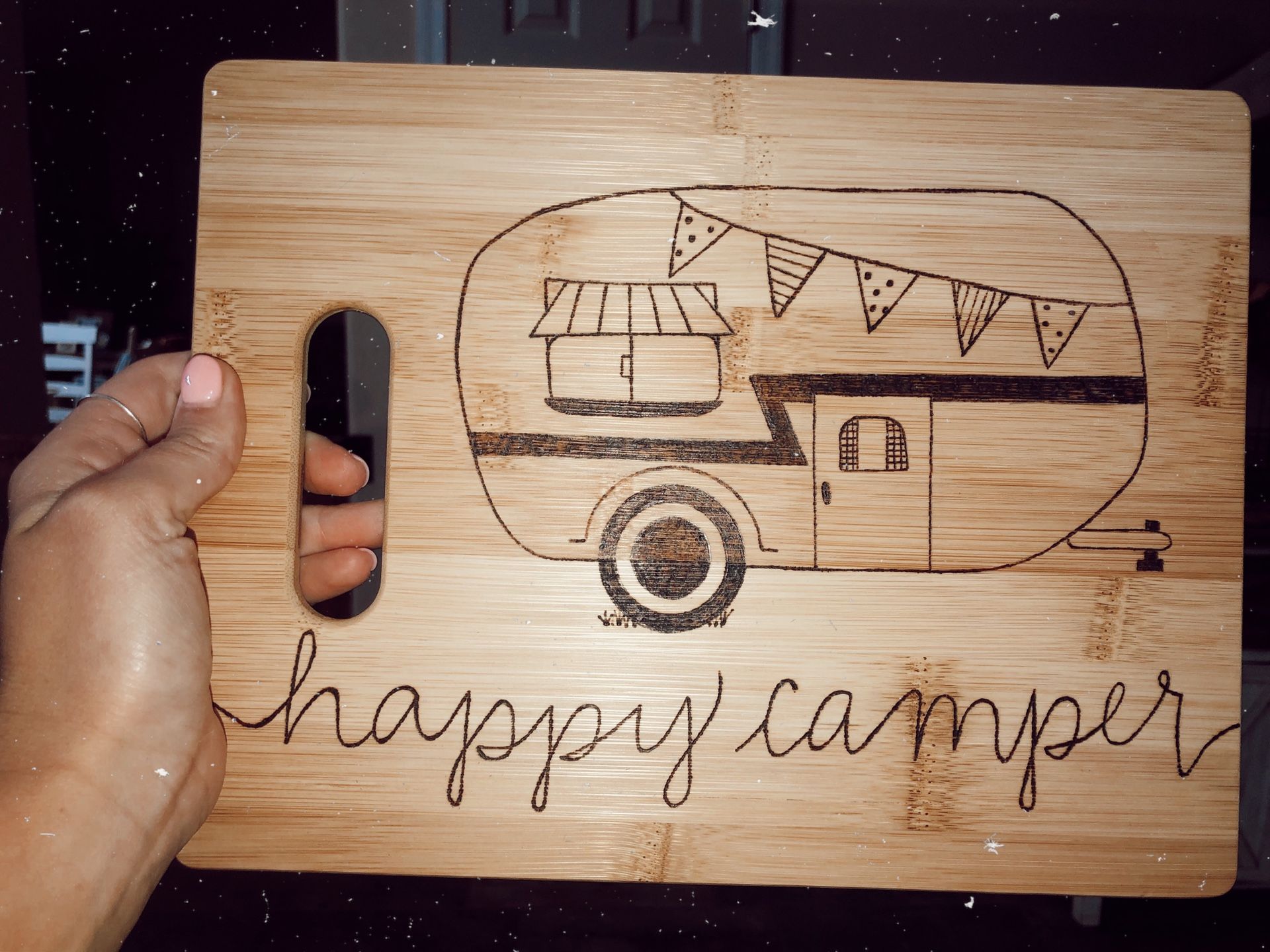 Happy Camper Cuttingboard