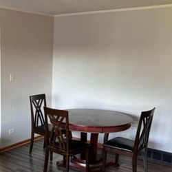 Solid Wood Table With 3 Chairs