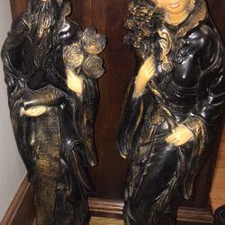 BEAUTIFUL ASIAN POTTERY STATUES