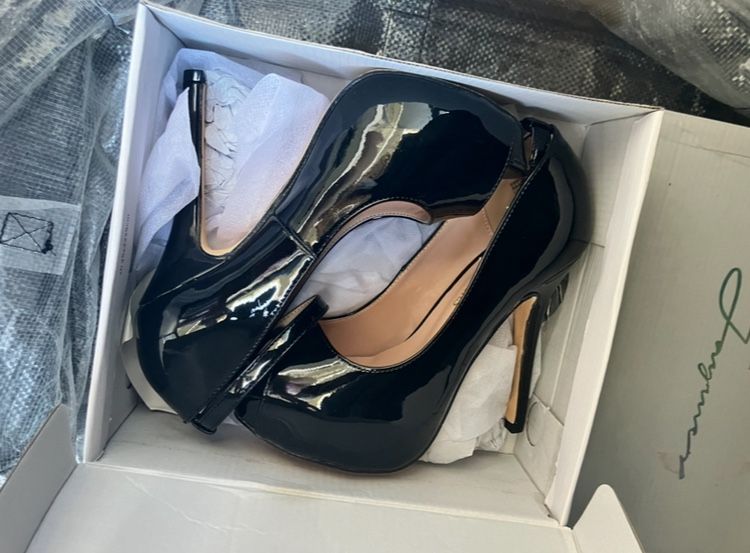 women stiletto high heels peep toe pumps ankle straps black