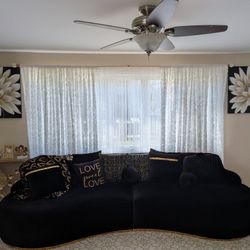 Black And Gold Sectional 