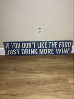 Rustic Wooden Wall Decor Sign - Drink Wine