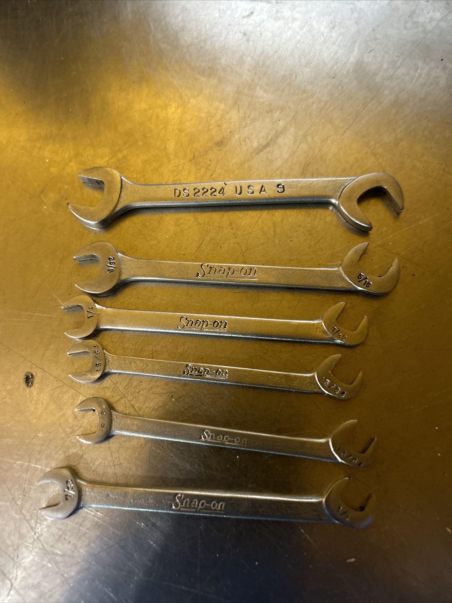 Snap On 6-piece DS-series 4-way Angle Open-End Midget Ignition Wrench Set