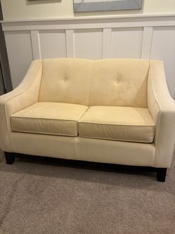 Yellow Velvet Loveseat