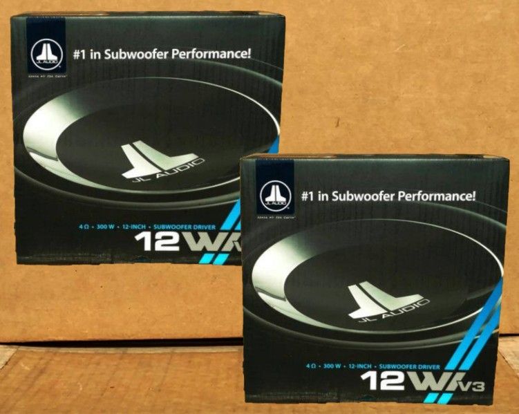 JL Audio W1v3 Series Bass Speaker Set 12" 4-Ohm Subwoofers 1200 Watts 22W1v3 Package 🚨 Payment Options Available 🚨 No Credit Needed 🚨