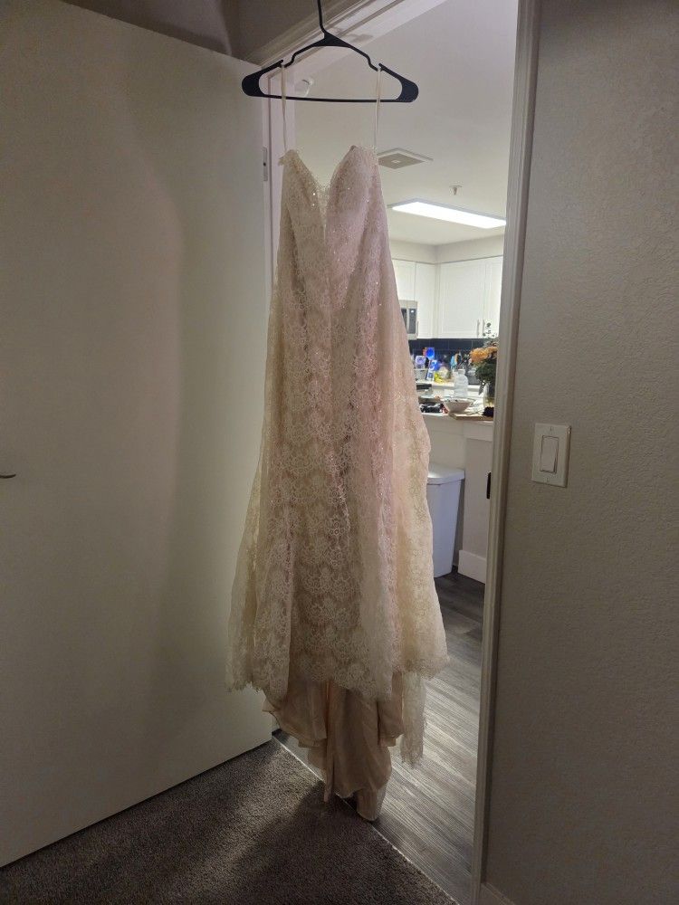 Allure Bridal 9107 Wedding Dress Sixe 12+ In Champaign