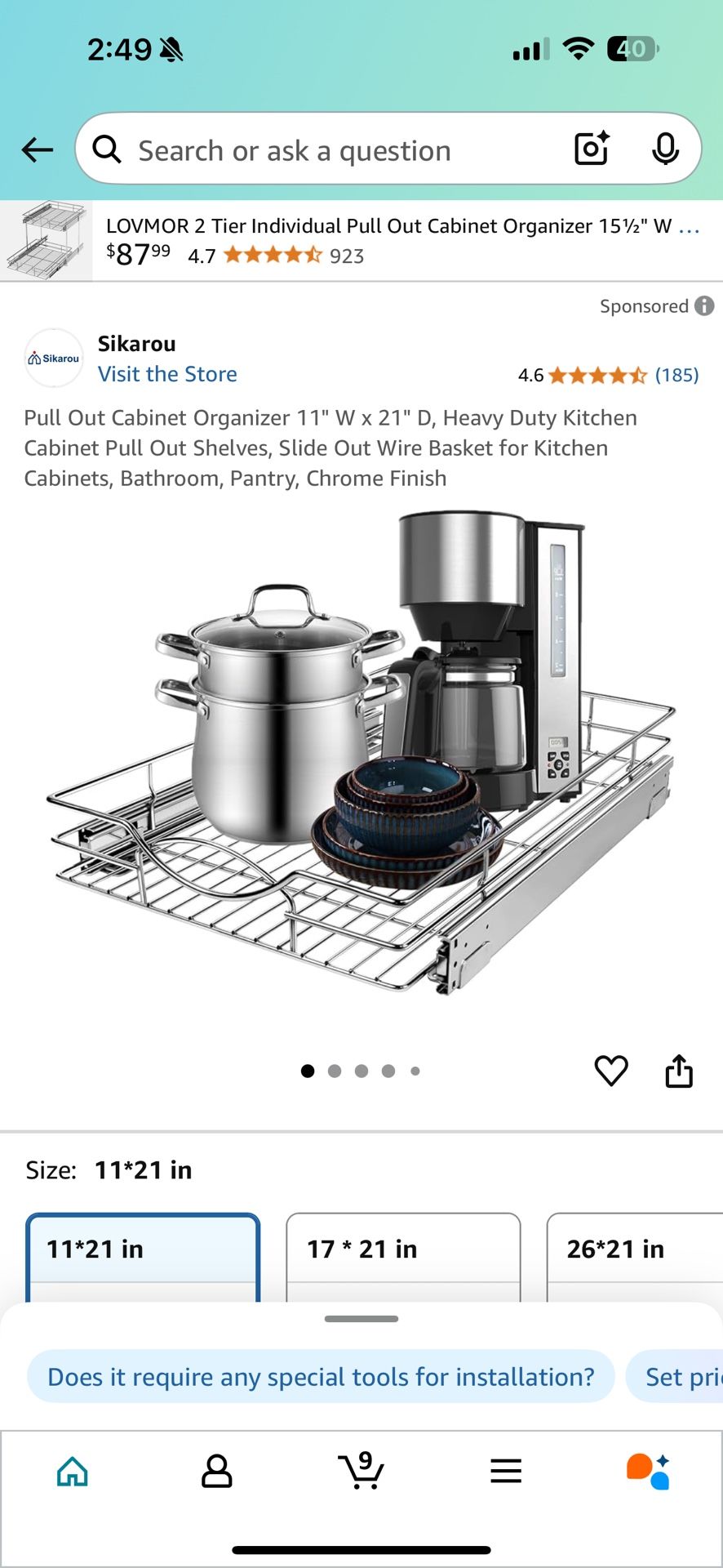 Pull Out Cabinet Organizer