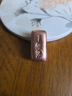 1oz Copper Hand Poured Bar .999