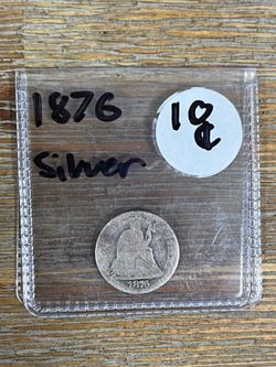 1876-p seated Liberty silver dime coin