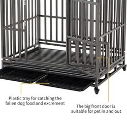 Heavy Duty Dog Cage Metal Kennel and Crate for Medium and Large Dogs
