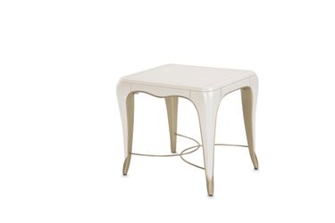 London Place Creamy Pearl Rectangular End Table