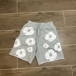 Gray Demin Tear Shorts
