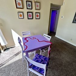 Wavy Pink And Purple Custom Table